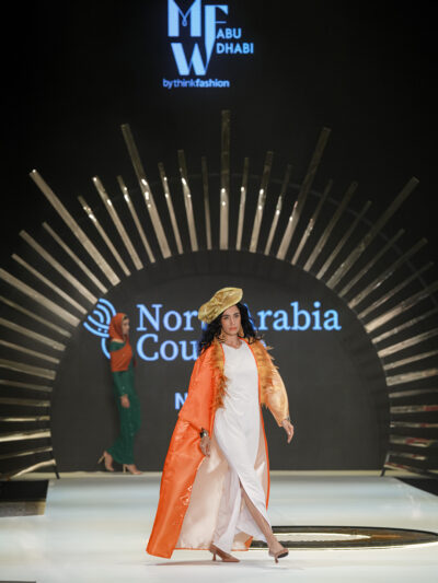 Crystal Feather Abaya set - orange